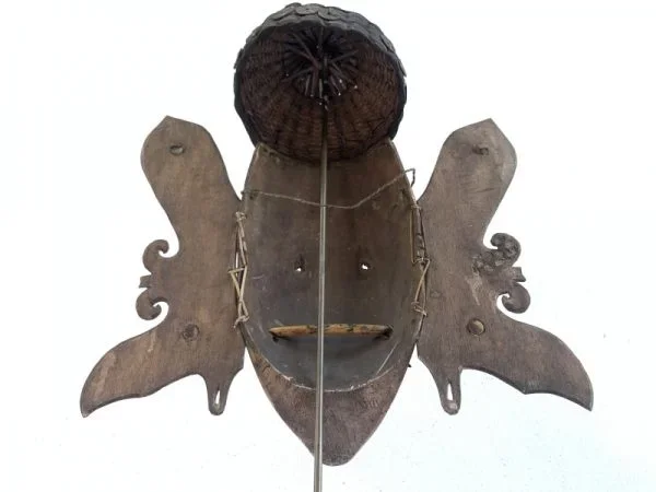 GENUINE OLD MASK 490mm Borneo Dancing Hudog Masque Tribal Wooden Artifact Sculpture Asia