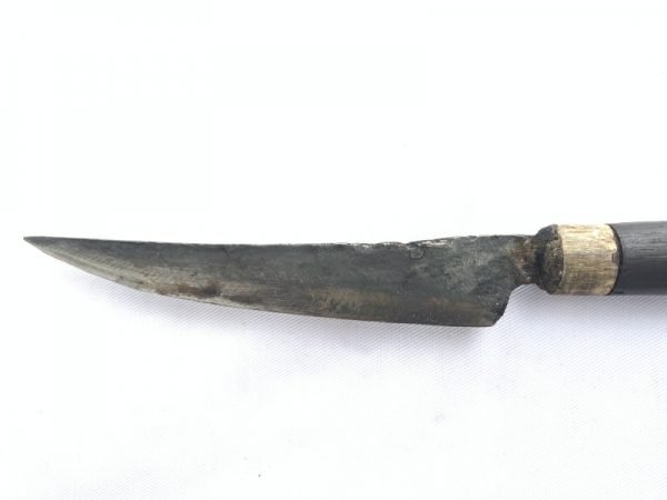 iLANG KNIFE 440mm HEADHUNTER DAYAK Weapon Deer Horn Antler Authentic Old Sword