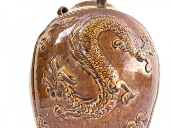 DRAGON JAR 330mm Beautiful Chinese Feng shui Vase Pot Porcelain Ceramic