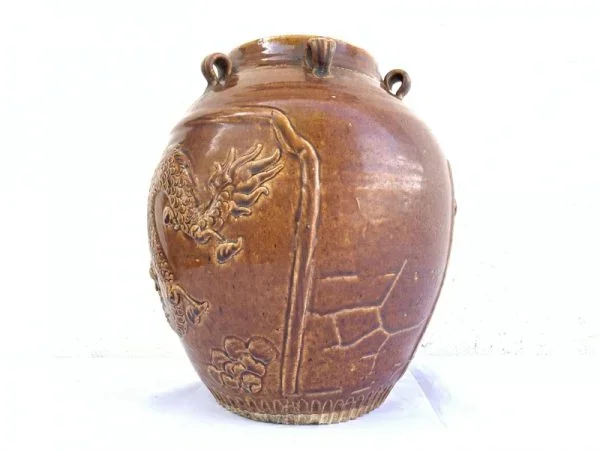DRAGON JAR 330mm Beautiful Chinese Feng shui Vase Pot Porcelain Ceramic