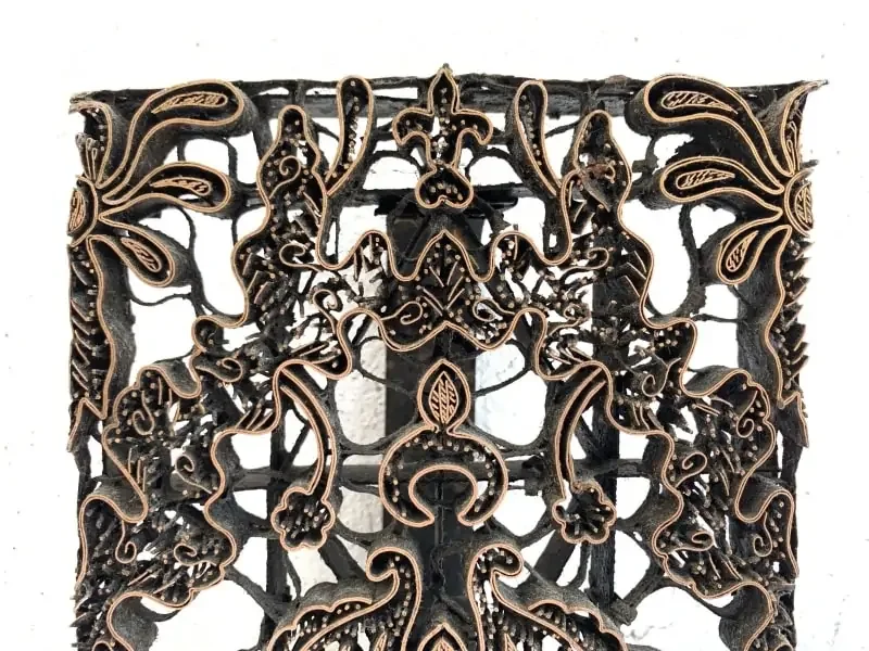 Batik Indonesia 180mm Copper Print Textile Fabric Vintage TJAP Stamp Chop Block Batik Indonesia 180mm Copper Print Textile Fabric Vintage TJAP Stamp Chop Block