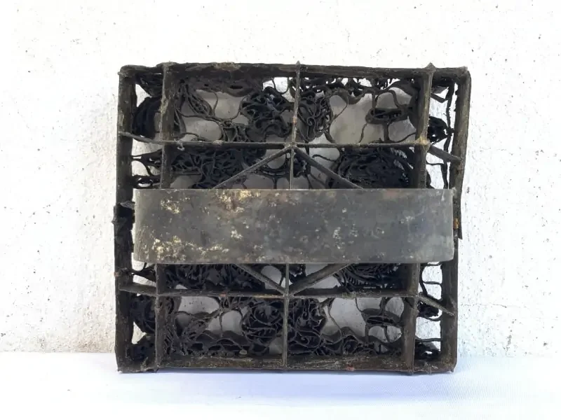 Batik Indonesia 180mm Copper Print Textile Fabric Vintage TJAP Stamp Chop Block Batik Indonesia 180mm Copper Print Textile Fabric Vintage TJAP Stamp Chop Block