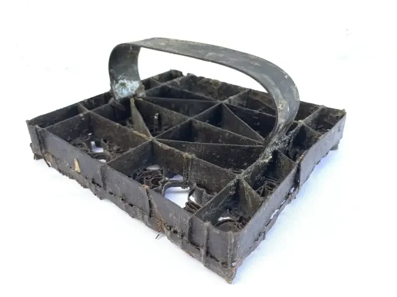 Batik Indonesia 180mm Copper Print Textile Fabric Vintage TJAP Stamp Chop Block Batik Indonesia 180mm Copper Print Textile Fabric Vintage TJAP Stamp Chop Block