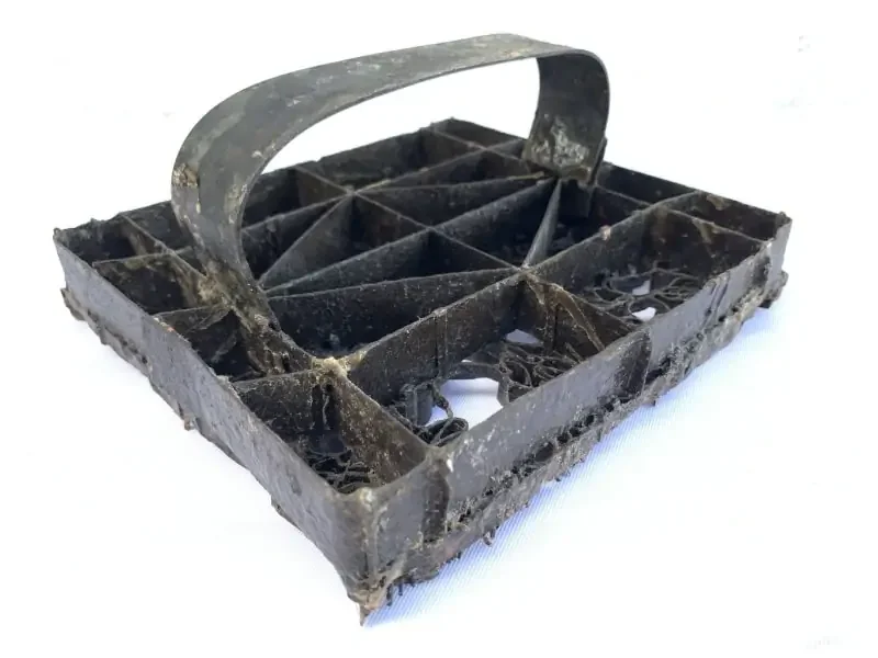 Batik Indonesia 180mm Copper Print Textile Fabric Vintage TJAP Stamp Chop Block Batik Indonesia 180mm Copper Print Textile Fabric Vintage TJAP Stamp Chop Block