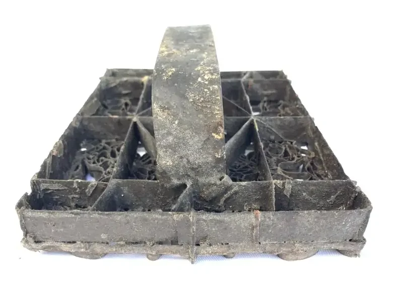 Batik Indonesia 180mm Copper Print Textile Fabric Vintage TJAP Stamp Chop Block Batik Indonesia 180mm Copper Print Textile Fabric Vintage TJAP Stamp Chop Block