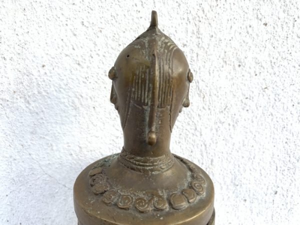 Brass Container 240mm Old Toba Batak Jewelry Medicine Herb Box Chamber Statue Figure Figurine