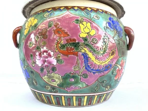 COVERED BOWL 200mm Kamcheng Jar Porcelain Ceramic Peranakan Baba Nyonya Chinese Pot