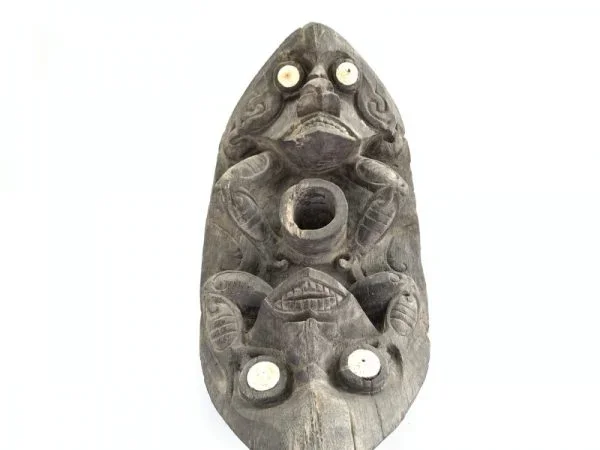 WOODEN ALTAR 590mm Rare Dayak Bahau Ironwood Tray Statue Figure Figurine Sculpture Worship