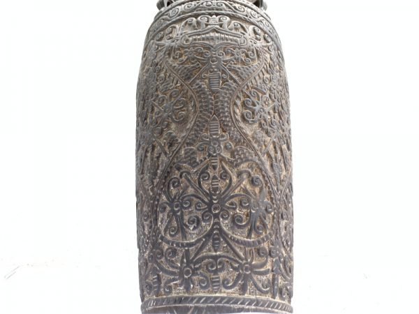 WOODEN JAR 860mm Spectacular Wood Carving Pot Vase Rice Medicine Container Borneo