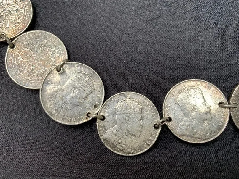 ANTIQUE SILVERWARE 420grams Sterling Silver Belt Coin Currency Jewel Jewelry Asia ANTIQUE SILVERWARE 420grams Sterling Silver Belt Coin Currency Jewel Jewelry Asia