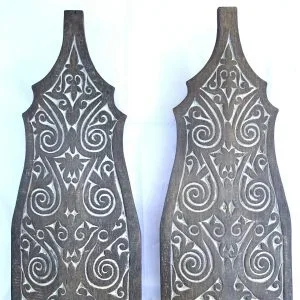 ARMOR SHIELD 1305mm (1 Pair) Dayak Tribe Tribal Panel Wood Carving Wall Deco