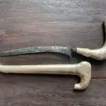 MALAY KNIFE 365mm Stunning Badik Rencong Silver Prayer Kitchen Keris Kris Dagger Weapon