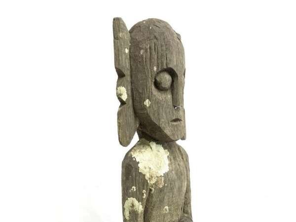 Borneo Figurine 790mm Dayak Bahau Statue Figure Effigy Wood Sculpture Art Home Garden