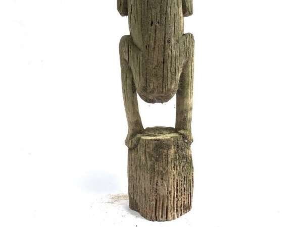 Borneo Figurine 790mm Dayak Bahau Statue Figure Effigy Wood Sculpture Art Home Garden