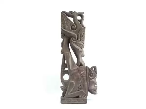 WOODEN CONTAINER 400mm Batak Jewelry Medicine Chamber Box Wood Carving Statue Figure Figurine