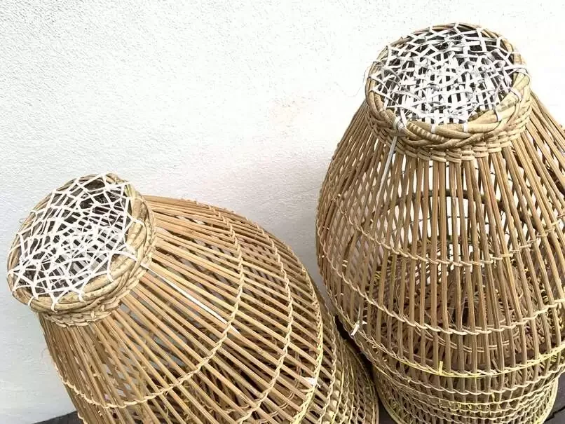 Fish Basket, Woven Wicker Fishing Basket Fish Basket With Shoulder