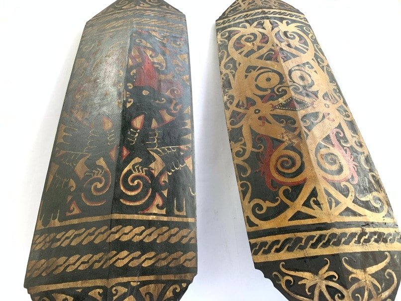 PAINTED ARMOR (1 pair) SHIELD Hand Painted Tribal Artwork Painting