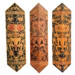Painted Armor Shield 1070mm (Set of 3) Borneo Hand Painting Tribal Artwork Sea Dayak Borneo
