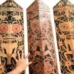 Painted Armor Shield 1070mm (Set of 3) Borneo Hand Painting Tribal Artwork Sea Dayak Borneo