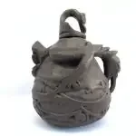 TRADITIONAL BOTTLE 270mm Borneo Tribe Dayak Bahau Sculpture Statue Figurine Container