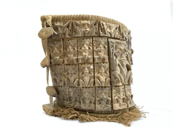 DAYAK CARRIER 390mm Dyak Modang Tribal Borneo Backpack Baby Child Infant Basket Artifact Statue Figure