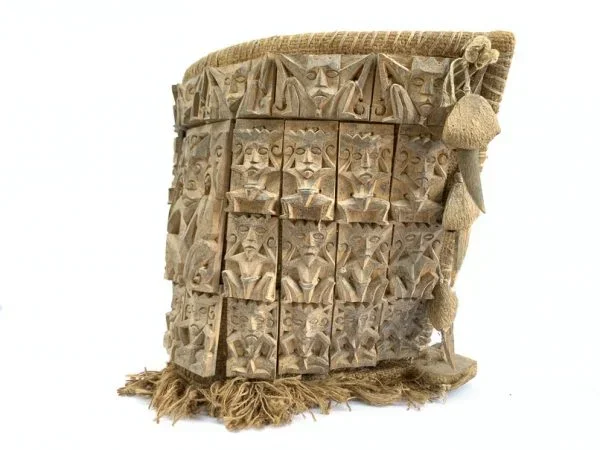 DAYAK CARRIER 390mm Dyak Modang Tribal Borneo Backpack Baby Child Infant Basket Artifact Statue Figure