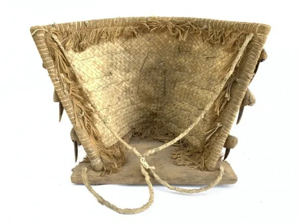 DAYAK CARRIER 390mm Dyak Modang Tribal Borneo Backpack Baby Child Infant Basket Artifact Statue Figure
