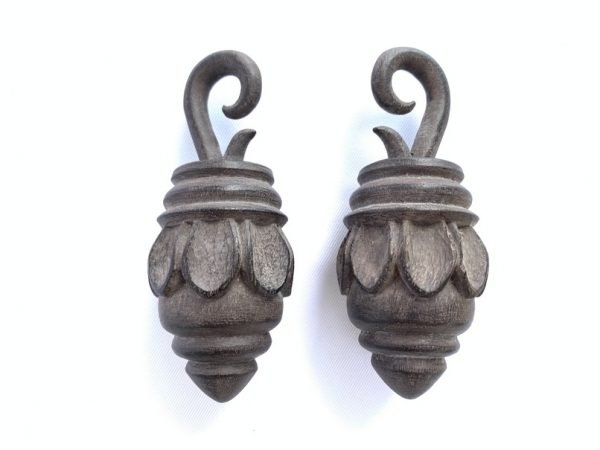 WOODEN EARRING 100mm GIANT Tribal Ear Weight Extreme Body Piercing Borneo
