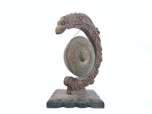 GONG AND STAND Set 340mm Tall Brass Bronze Musical Instrument Gamelan Balinese Indonesia