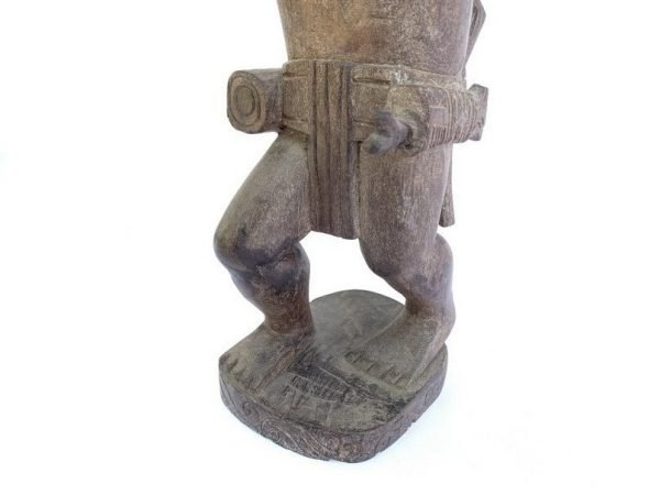 BORNEO TRIBE 495mm DAYAK Illusive Headhunter People Blowpipe Sword Antique Figure Figurine Statue