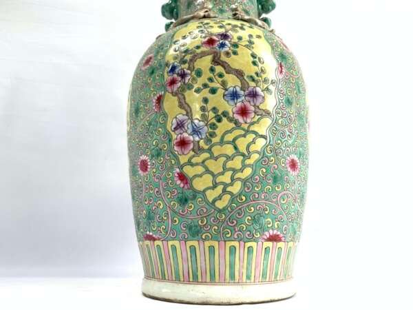PERANAKAN POT 420mm GREEN VASE Baba Nyonya Nyonyaware Ceramic Porcelaine Old Pottery