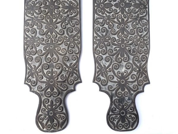 BATTLE SHIELD (1240mm 1 Pair) Tribal War Armor Wood Carving Wall Hanging Deco Sculpture