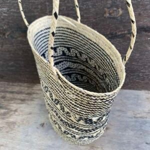 Borneo Fiber Art Shoulder Bag Weaving Basket Tote Handbag Traditional Rattan Product
