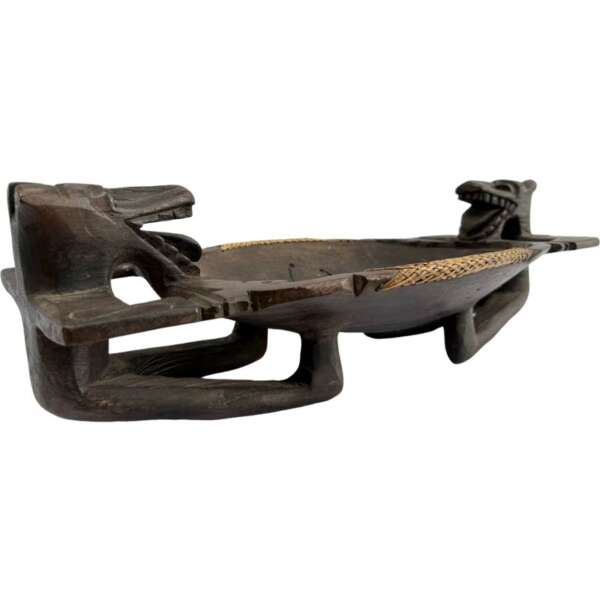 Ironwood Tribal Tray 550mm Borneo Old Bowl Basin Dayak Headhunter Ceremonial Sculpture Statue Aso