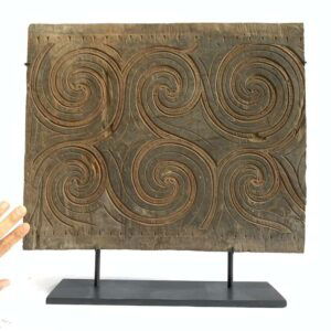 #9 Artifact Panel (400mm x 480mm) Tongkonan Toraja Old Wall Painting Drawing Wood Carving