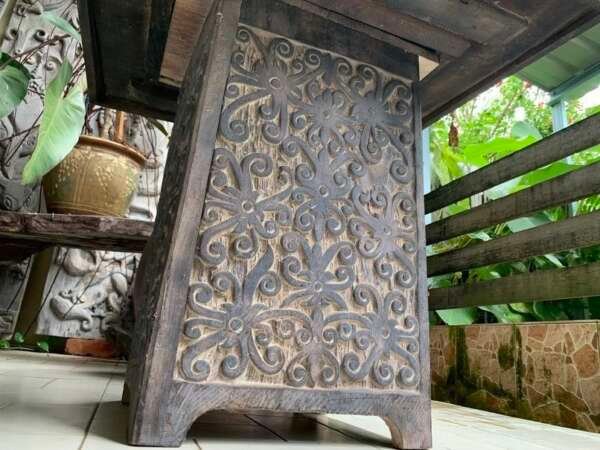 TRADITIONAL TABLE (640 x 650 mm) Tribal Furniture Old Unused Drawer Desk Dayak Borneo