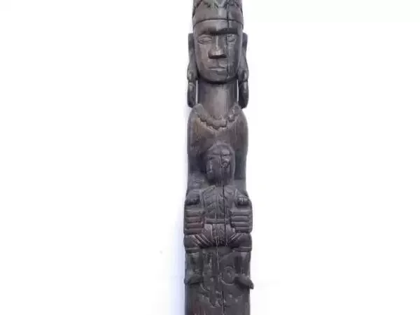 TRADITIONAL HEADGEAR 1170mm Raung Hat Statue Figure Figurine Bidayuh Land Dayak Tribal Borneo
