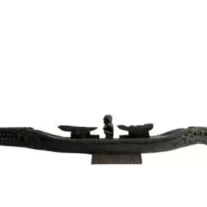 Tribal Boat 710mm Vintage Miniature Vessel Wooden Serpent Statue Sculpture Figure Dayak Borneo