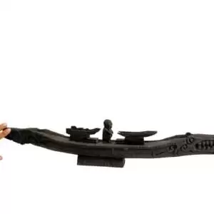 Tribal Boat 710mm Vintage Miniature Vessel Wooden Serpent Statue Sculpture Figure Dayak Borneo