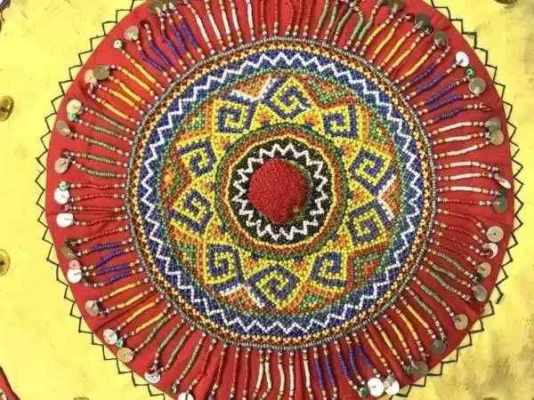 Sun Hat 560mm Sa Ong Sa-ong Beads Weaving Aged Harvest Field Dayak Borneo