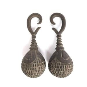Fruit Ear Weight 95mm Giant Traditional Wood Earring Extreme Borneo Piercing Dayak Jewelry