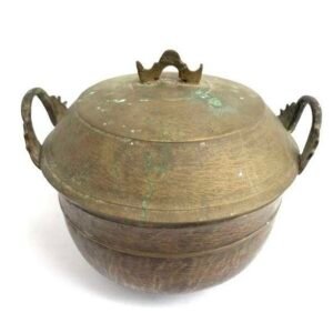 Antique Rice Cooker 180mm WWII Military Camping Borneo Brass Brassware Pot Cauldron