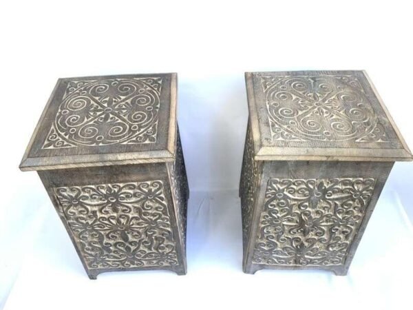 Vintage Stool 600mm One Pair Old Chair Bench Furniture Table Wooden Stand Tribal Borneo