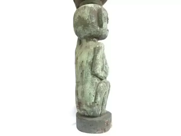 Mother Child Statue 970mm Giant Pregnant Figure Figurine Tribal Sculpture Dayak Headhunter Borneo