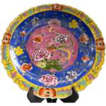 Peranakan Ceramic Plate Large XL 460mm Dish Kitchen Ware Asian Chinese Porcelain
