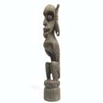 Eroded Figurine 435mm Ironwood Dayak Sculpture Antique Outdoor Statue Borneo Headhunter