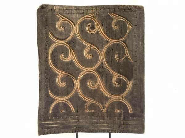 #8 Wall Artifact (410mm x 335mm) Tongkonan Toraja Old Wall Panel Painting Drawing Wood Carving