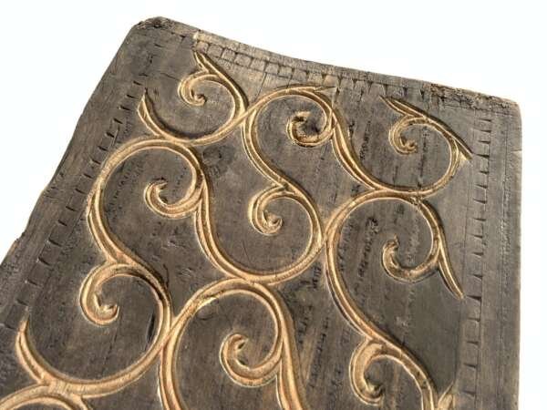 #8 Wall Artifact (410mm x 335mm) Tongkonan Toraja Old Wall Panel Painting Drawing Wood Carving