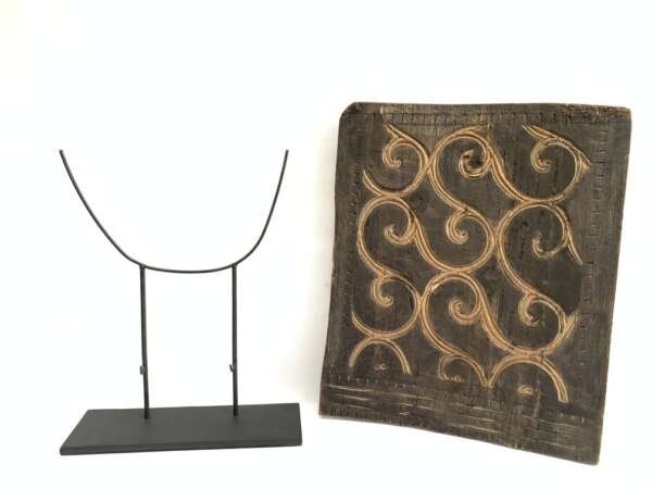 #8 Wall Artifact (410mm x 335mm) Tongkonan Toraja Old Wall Panel Painting Drawing Wood Carving