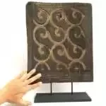 #8 Wall Artifact (410mm x 335mm) Tongkonan Toraja Old Wall Panel Painting Drawing Wood Carving